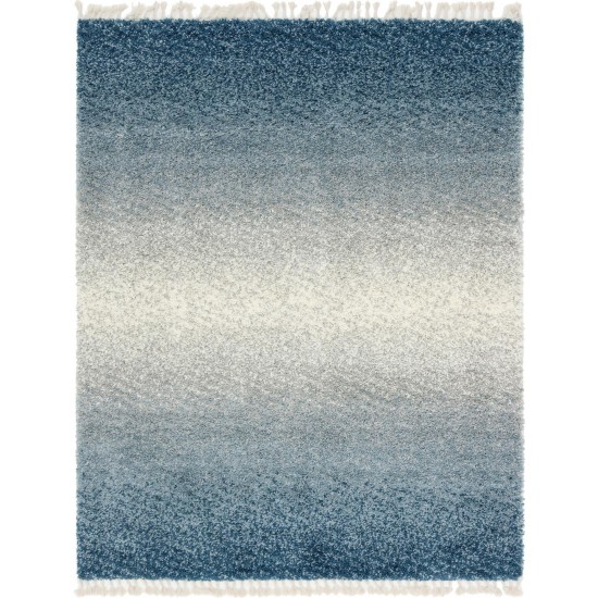 Rug Unique Loom Hygge Shag Blue Rectangular 8' 0 x 10' 0