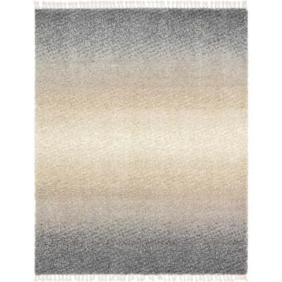 Rug Unique Loom Hygge Shag Gray Rectangular 8' 0 x 10' 0