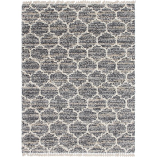 Rug Unique Loom Hygge Shag Gray Rectangular 9' 0 x 12' 0