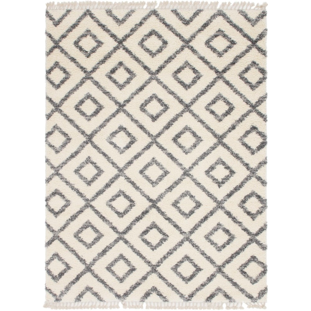 Rug Unique Loom Hygge Shag Ivory Rectangular 9' 0 x 12' 0