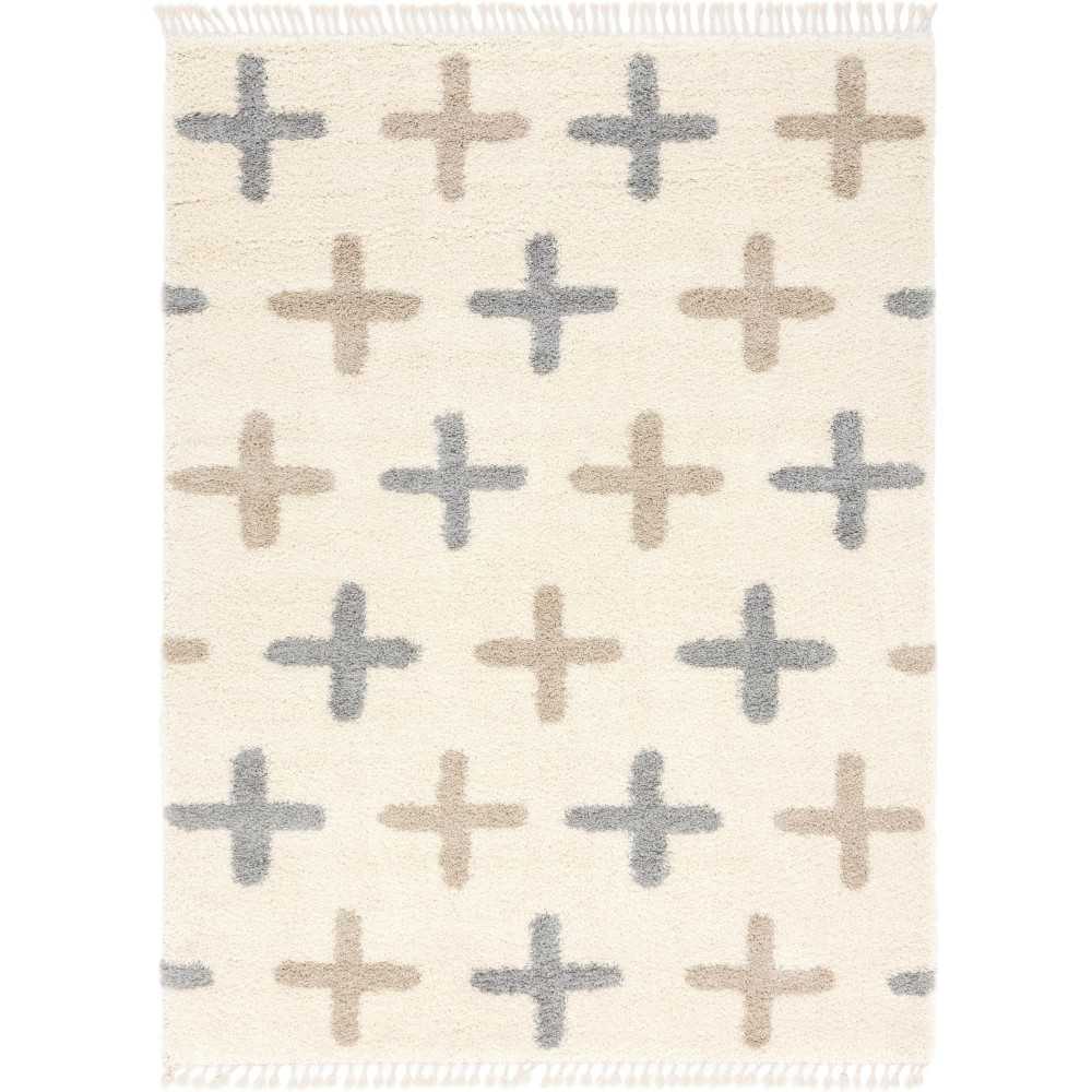 Rug Unique Loom Hygge Shag Ivory Rectangular 9' 0 x 12' 0