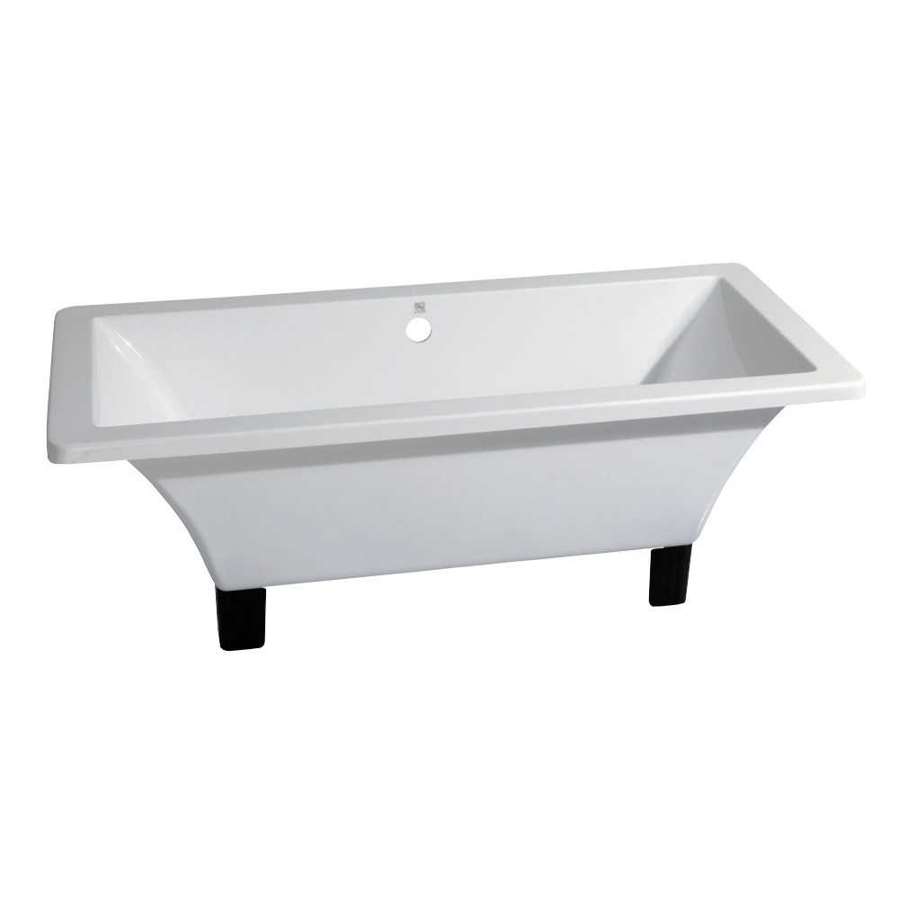 Aqua Eden 71-Inch Acrylic Double Ended Clawfoot Tub (No Faucet Drillings), White/Oil Rubbed Bronze
