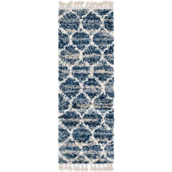 Rug Unique Loom Hygge Shag Blue Runner 2' 2 x 6' 0