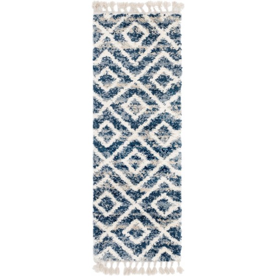 Rug Unique Loom Hygge Shag Blue Runner 2' 2 x 6' 0