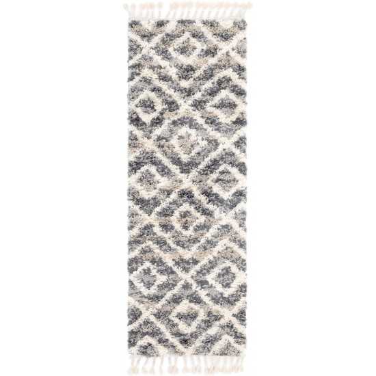 Rug Unique Loom Hygge Shag Gray Runner 2' 2 x 6' 0