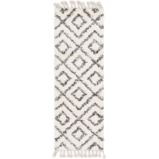 Rug Unique Loom Hygge Shag Ivory Runner 2' 2 x 6' 0