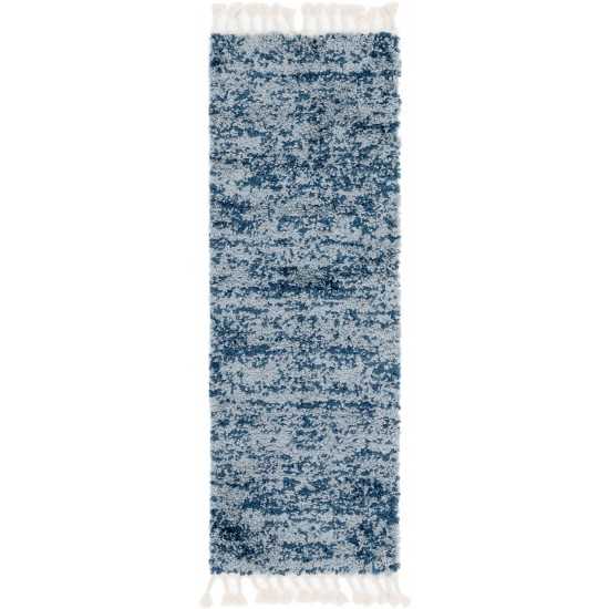 Rug Unique Loom Hygge Shag Blue Runner 2' 2 x 6' 0