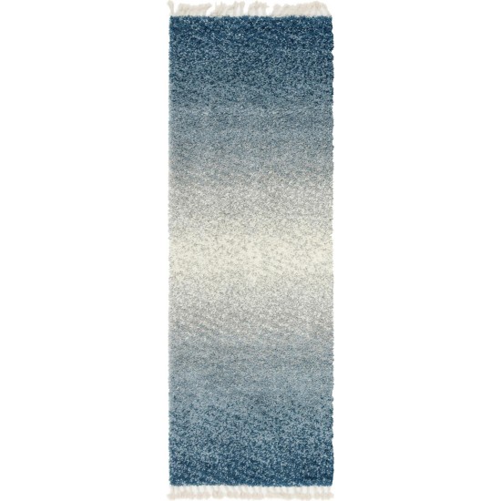 Rug Unique Loom Hygge Shag Blue Runner 2' 2 x 6' 0