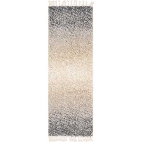 Rug Unique Loom Hygge Shag Gray Runner 2' 2 x 6' 0