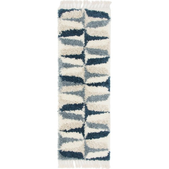 Rug Unique Loom Hygge Shag Blue Runner 2' 2 x 6' 0