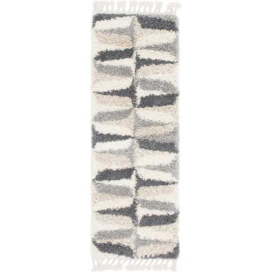 Rug Unique Loom Hygge Shag Gray Runner 2' 2 x 6' 0