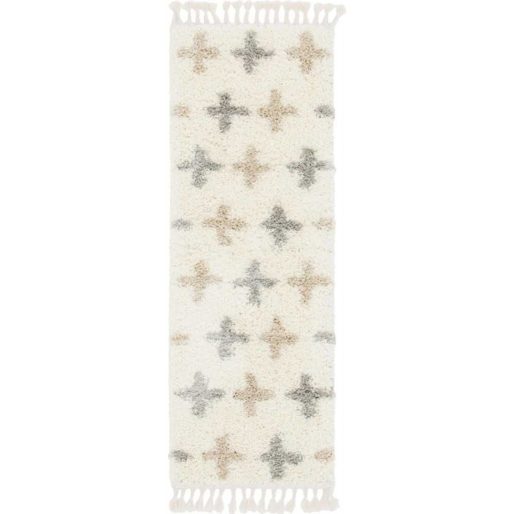 Rug Unique Loom Hygge Shag Ivory Runner 2' 2 x 6' 0