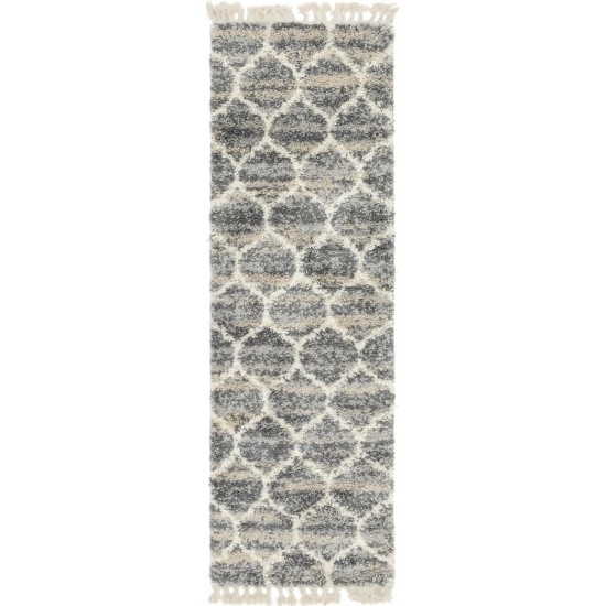 Rug Unique Loom Hygge Shag Gray Runner 2' 7 x 8' 2