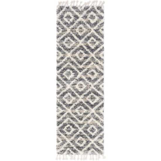 Rug Unique Loom Hygge Shag Gray Runner 2' 7 x 8' 2