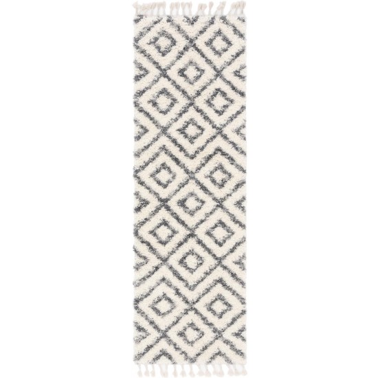 Rug Unique Loom Hygge Shag Ivory Runner 2' 7 x 8' 2