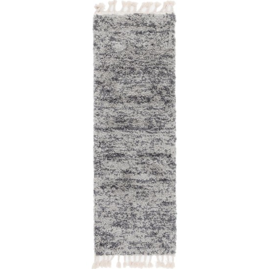 Rug Unique Loom Hygge Shag Gray Runner 2' 7 x 8' 2