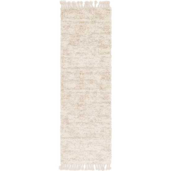 Rug Unique Loom Hygge Shag Ivory Runner 2' 7 x 8' 2