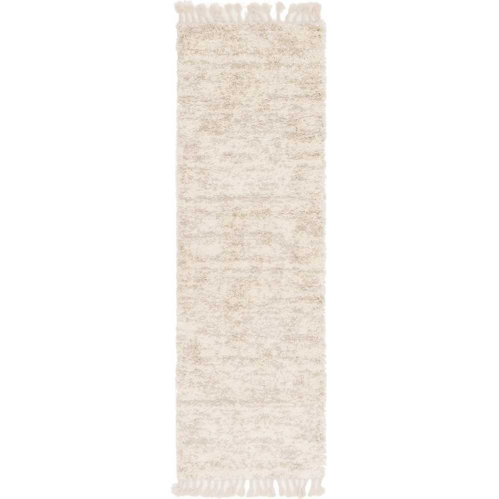 Rug Unique Loom Hygge Shag Ivory Runner 2' 7 x 8' 2