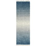 Rug Unique Loom Hygge Shag Blue Runner 2' 7 x 8' 2