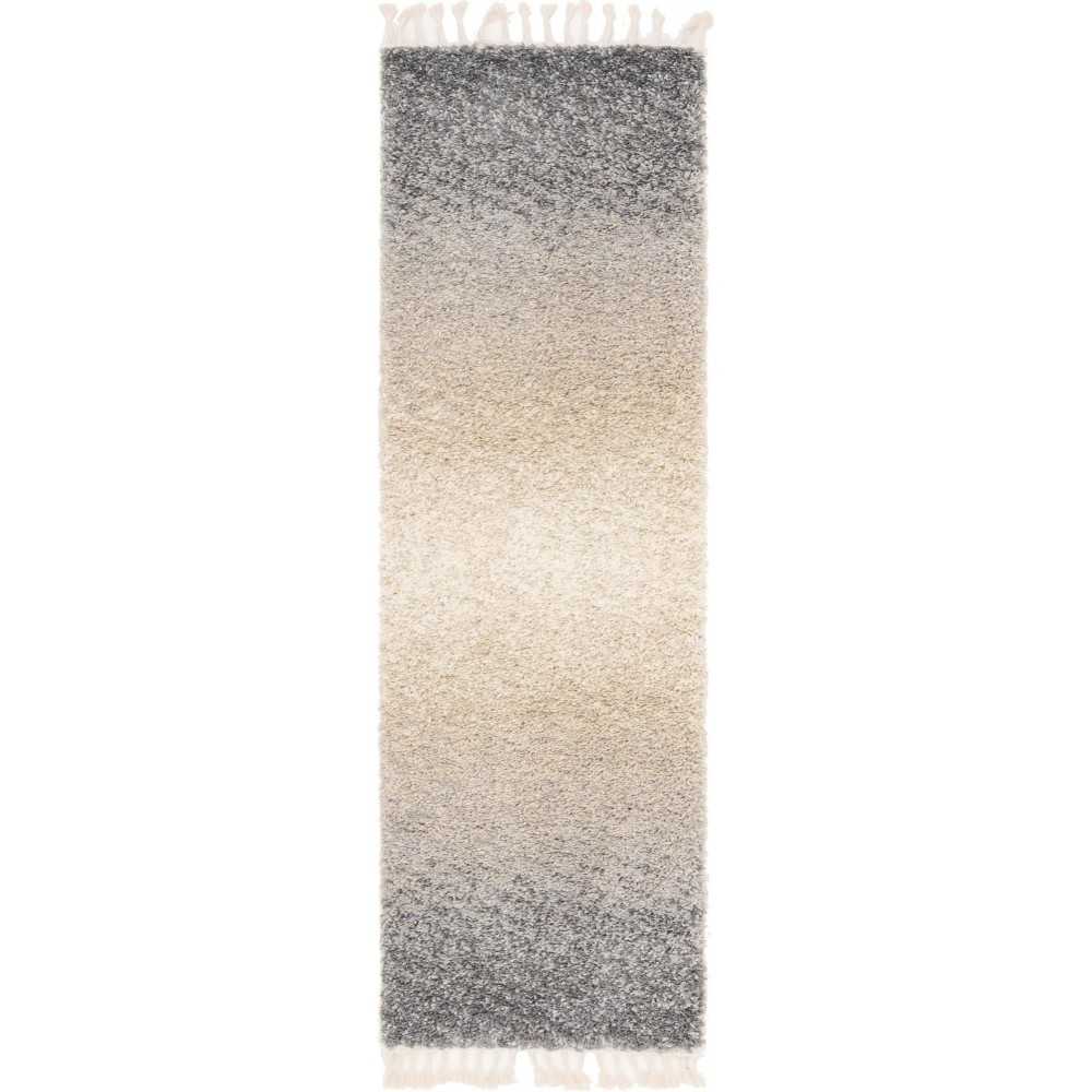 Rug Unique Loom Hygge Shag Gray Runner 2' 7 x 8' 2