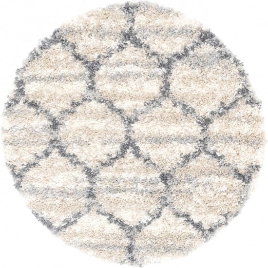 Rug Unique Loom Hygge Shag Beige Round 3' 3 x 3' 3