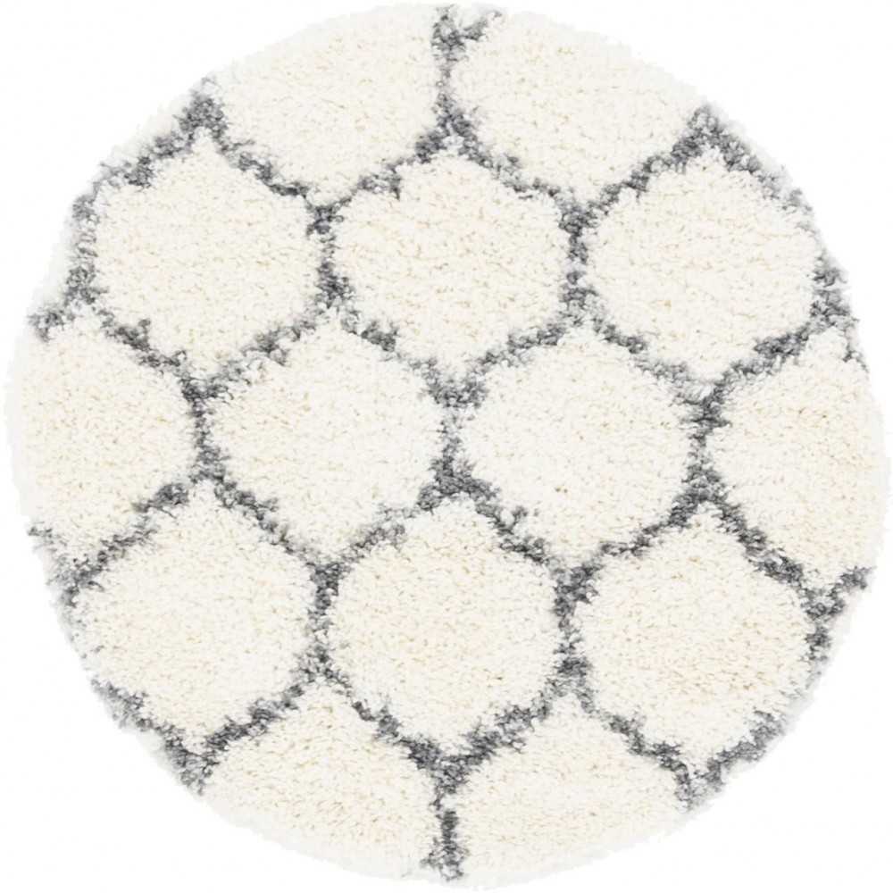 Rug Unique Loom Hygge Shag Ivory Round 3' 3 x 3' 3