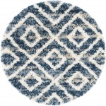 Rug Unique Loom Hygge Shag Blue Round 3' 3 x 3' 3