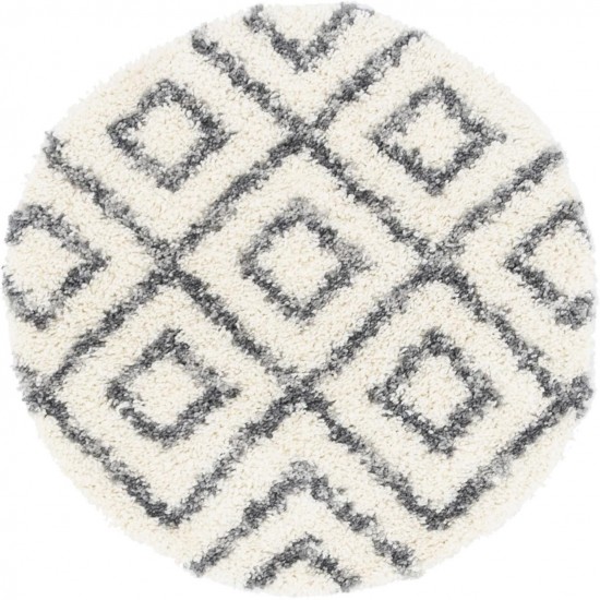 Rug Unique Loom Hygge Shag Ivory Round 3' 3 x 3' 3