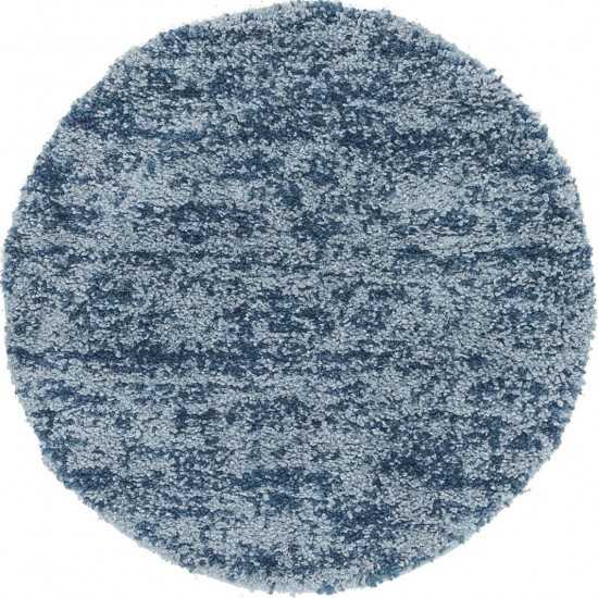 Rug Unique Loom Hygge Shag Blue Round 3' 3 x 3' 3