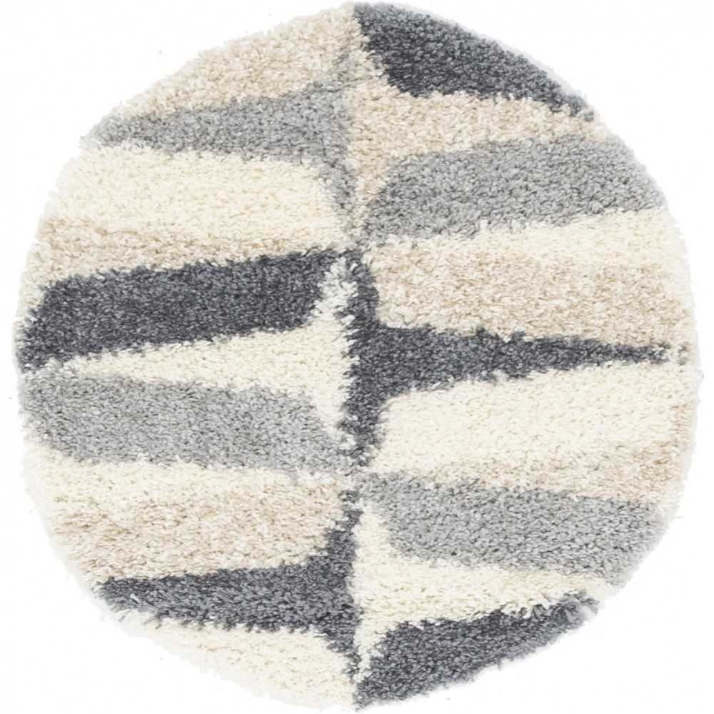 Rug Unique Loom Hygge Shag Gray Round 3' 3 x 3' 3