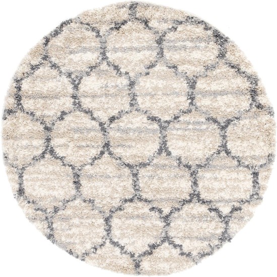 Rug Unique Loom Hygge Shag Beige Round 5' 0 x 5' 0