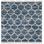 Rug Unique Loom Hygge Shag Blue Square 8' 0 x 8' 0