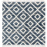 Rug Unique Loom Hygge Shag Blue Square 8' 0 x 8' 0