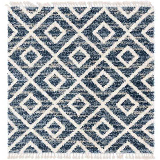 Rug Unique Loom Hygge Shag Blue Square 8' 0 x 8' 0