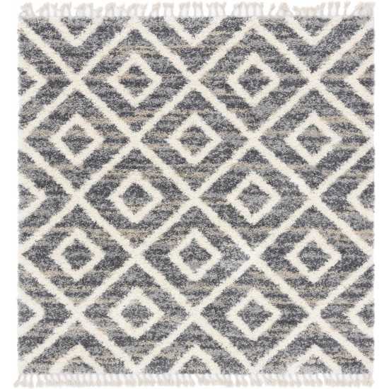 Rug Unique Loom Hygge Shag Gray Square 8' 0 x 8' 0