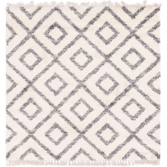 Rug Unique Loom Hygge Shag Ivory Square 8' 0 x 8' 0