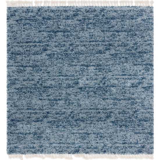 Rug Unique Loom Hygge Shag Blue Square 8' 0 x 8' 0