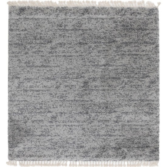 Rug Unique Loom Hygge Shag Gray Square 8' 0 x 8' 0