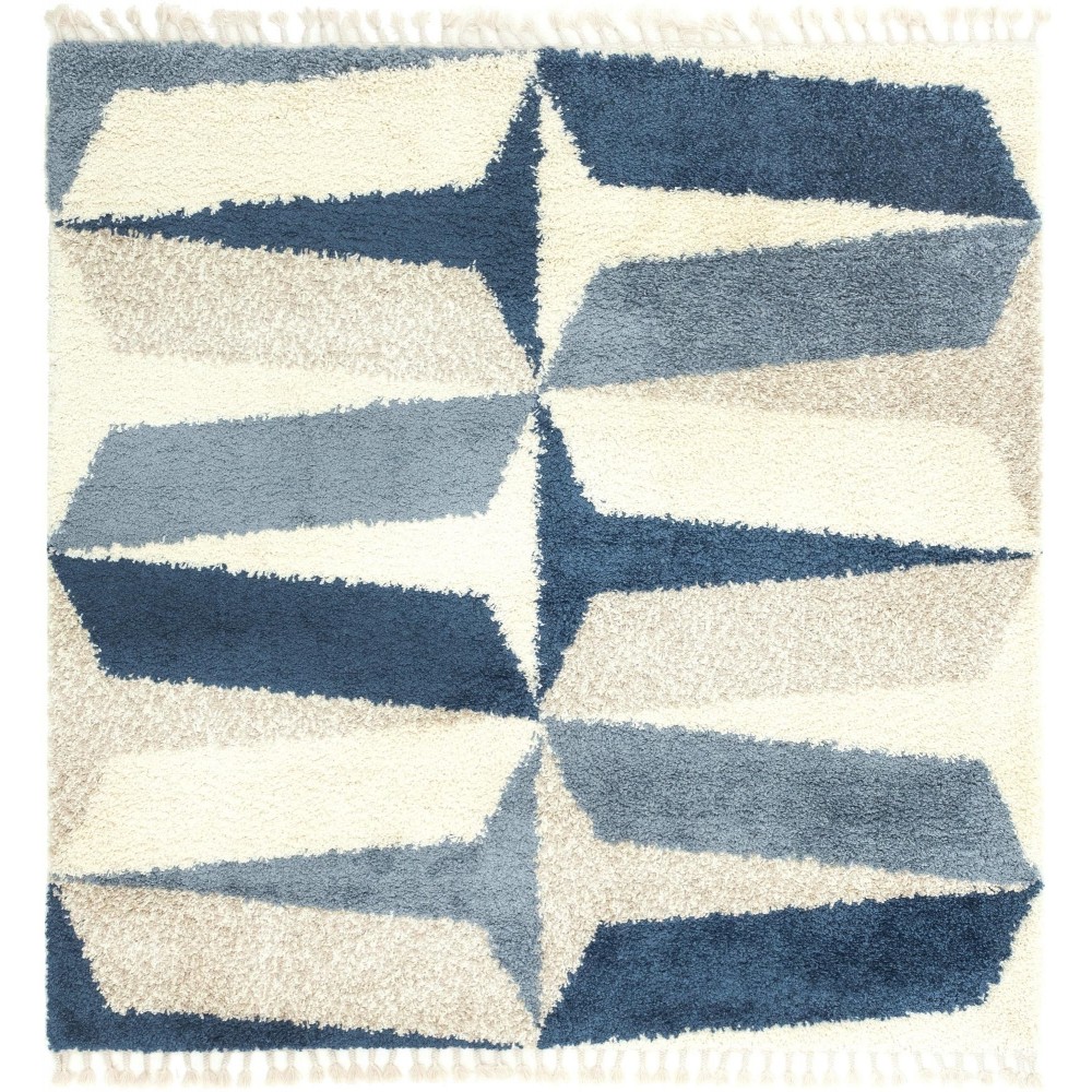 Rug Unique Loom Hygge Shag Blue Square 8' 0 x 8' 0 Rug Unique Loom Hygge Shag Blue Square 8' 0 x 8' 0