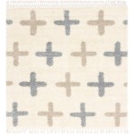 Rug Unique Loom Hygge Shag Ivory Square 8' 0 x 8' 0