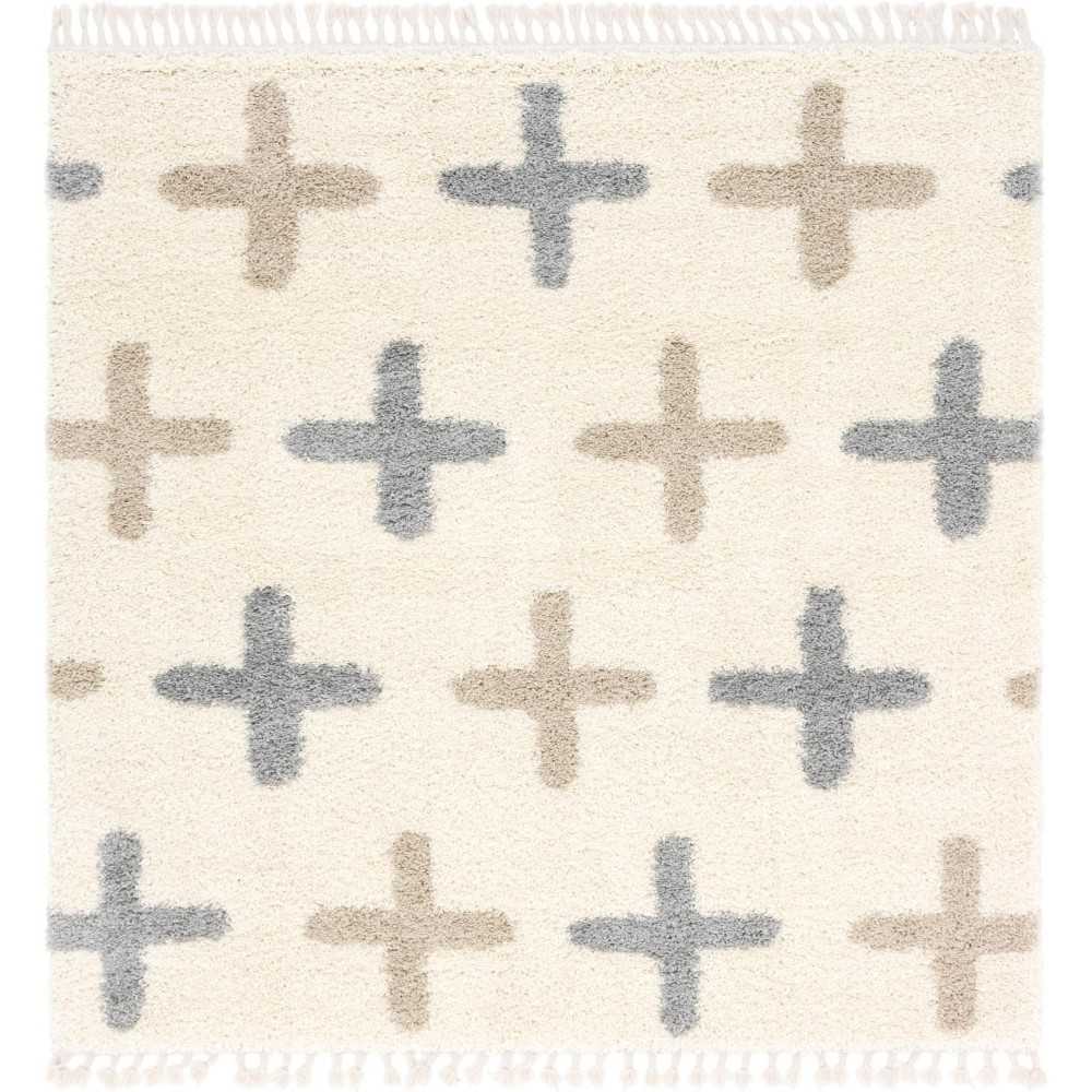 Rug Unique Loom Hygge Shag Ivory Square 8' 0 x 8' 0 Rug Unique Loom Hygge Shag Ivory Square 8' 0 x 8' 0