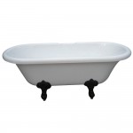 Aqua Eden 67-Inch Acrylic Double Ended Clawfoot Tub (No Faucet Drillings), White/Oil Rubbed Bronze