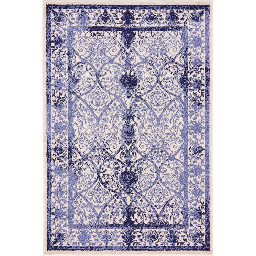 Rug Unique Loom La Jolla Blue Rectangular 4' 0 x 6' 0 Rug Unique Loom La Jolla Blue Rectangular 4' 0 x 6' 0