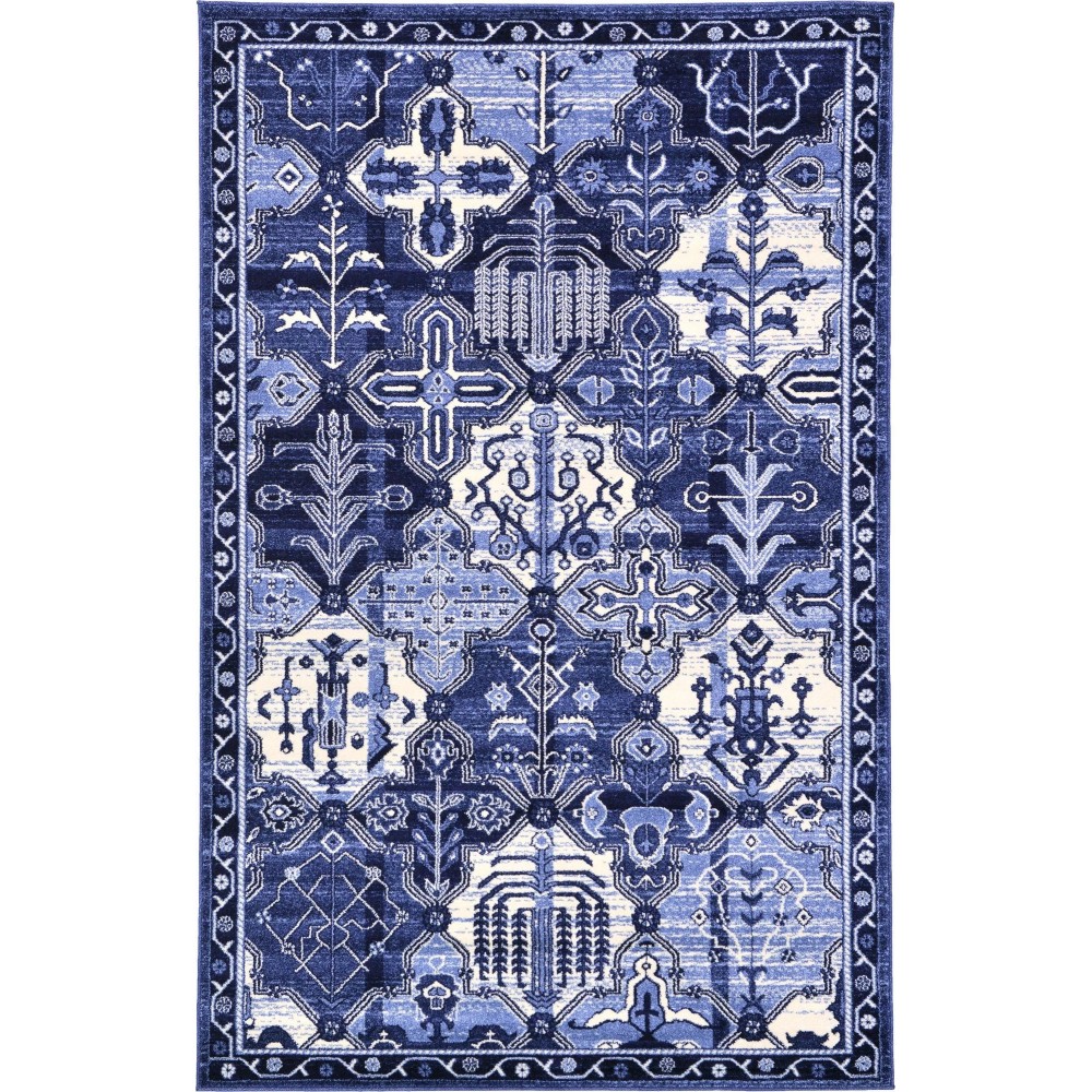 Rug Unique Loom La Jolla Blue Rectangular 5' 0 x 8' 0 Rug Unique Loom La Jolla Blue Rectangular 5' 0 x 8' 0