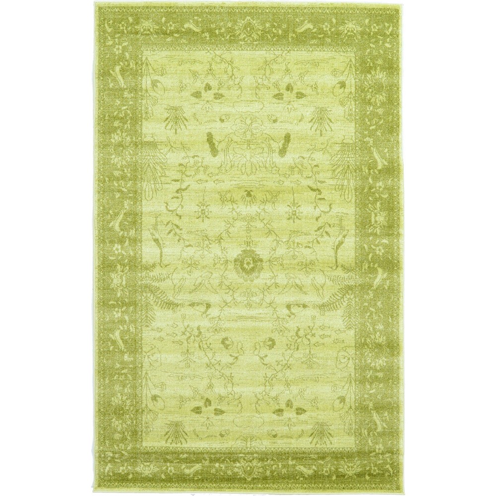 Rug Unique Loom La Jolla Light Green Rectangular 5' 0 x 8' 0