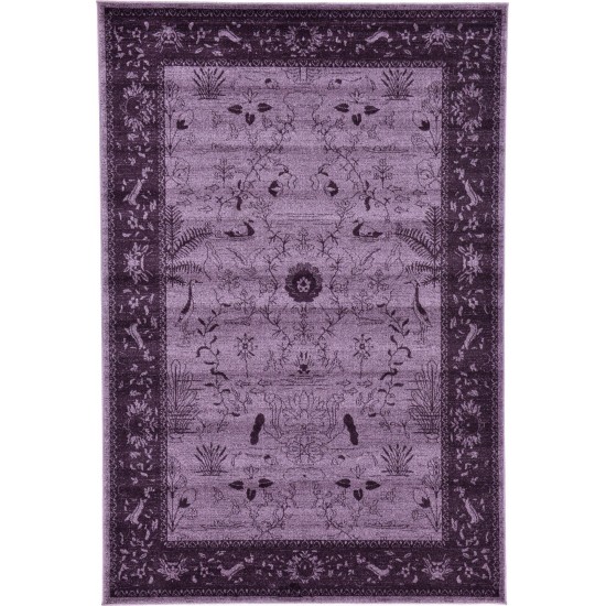 Rug Unique Loom La Jolla Violet Rectangular 6' 0 x 9' 0