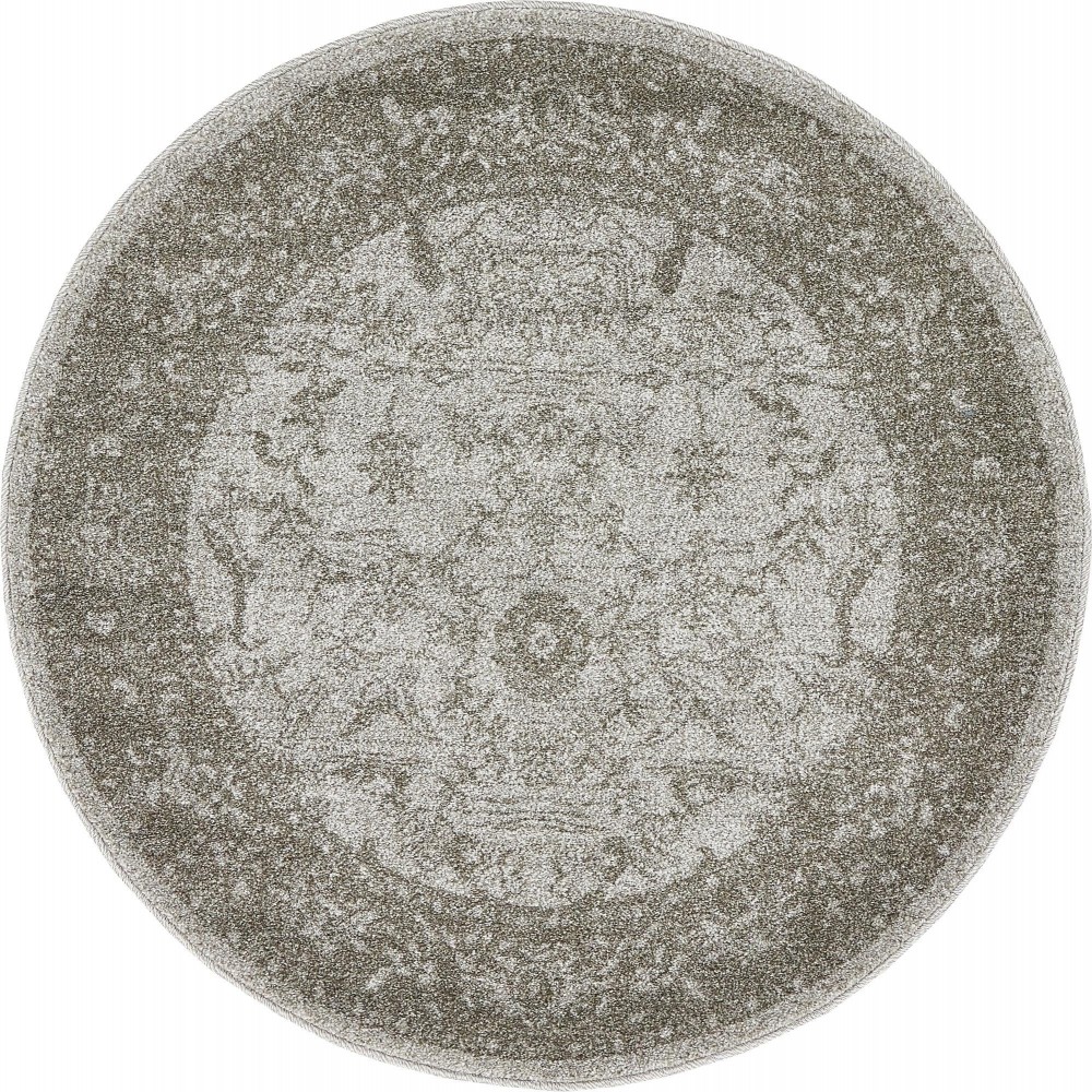 Rug Unique Loom La Jolla Light Gray Round 3' 3 x 3' 3 Rug Unique Loom La Jolla Light Gray Round 3' 3 x 3' 3