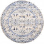 Rug Unique Loom La Jolla Blue Round 6' 0 x 6' 0
