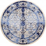 Rug Unique Loom La Jolla Blue Round 6' 0 x 6' 0