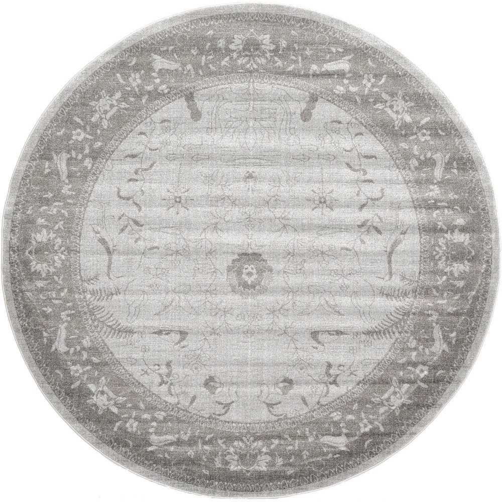 Rug Unique Loom La Jolla Light Gray Round 8' 0 x 8' 0 Rug Unique Loom La Jolla Light Gray Round 8' 0 x 8' 0